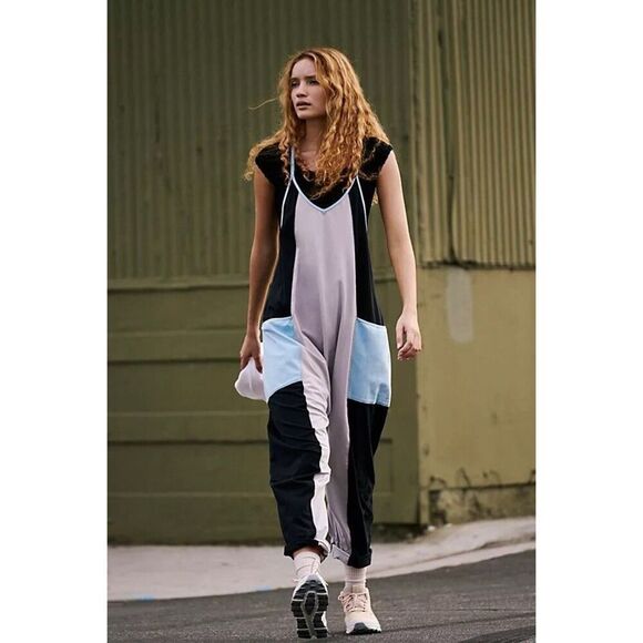 Free People Movement Hot Shot One Piece Colorblock Pockets Raindrop Combo S NWT - Picture 1 of 8
